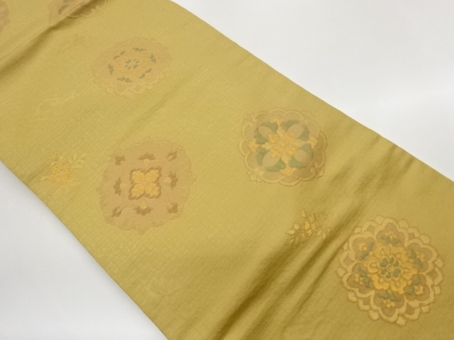 JAPANESE KIMONO / NAGOYA OBI / WOVEN FLOWER CRSET 